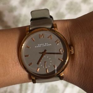 Marc Jacobs Baker' Leather Strap Watch